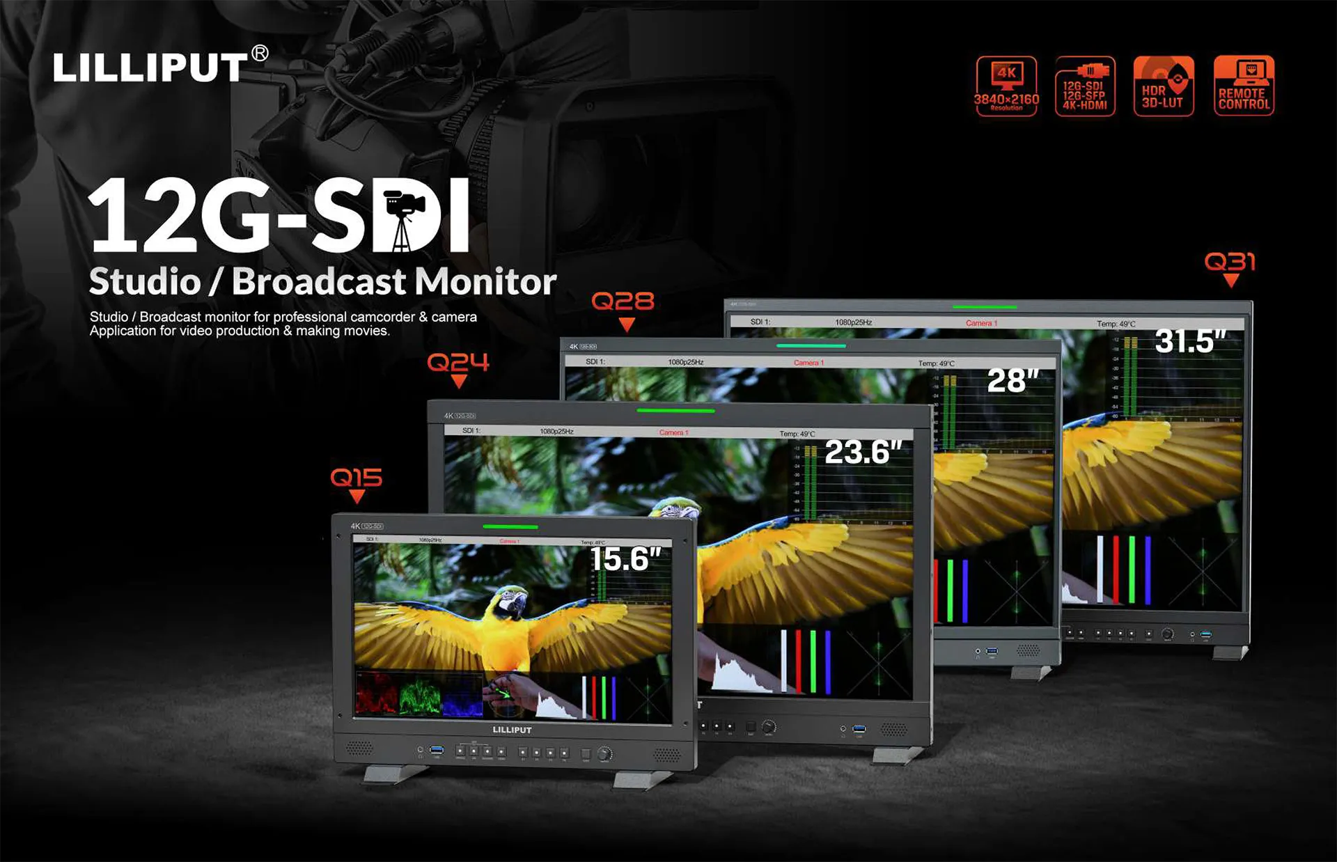 28 inch 12G-SDI professional production studio monitor