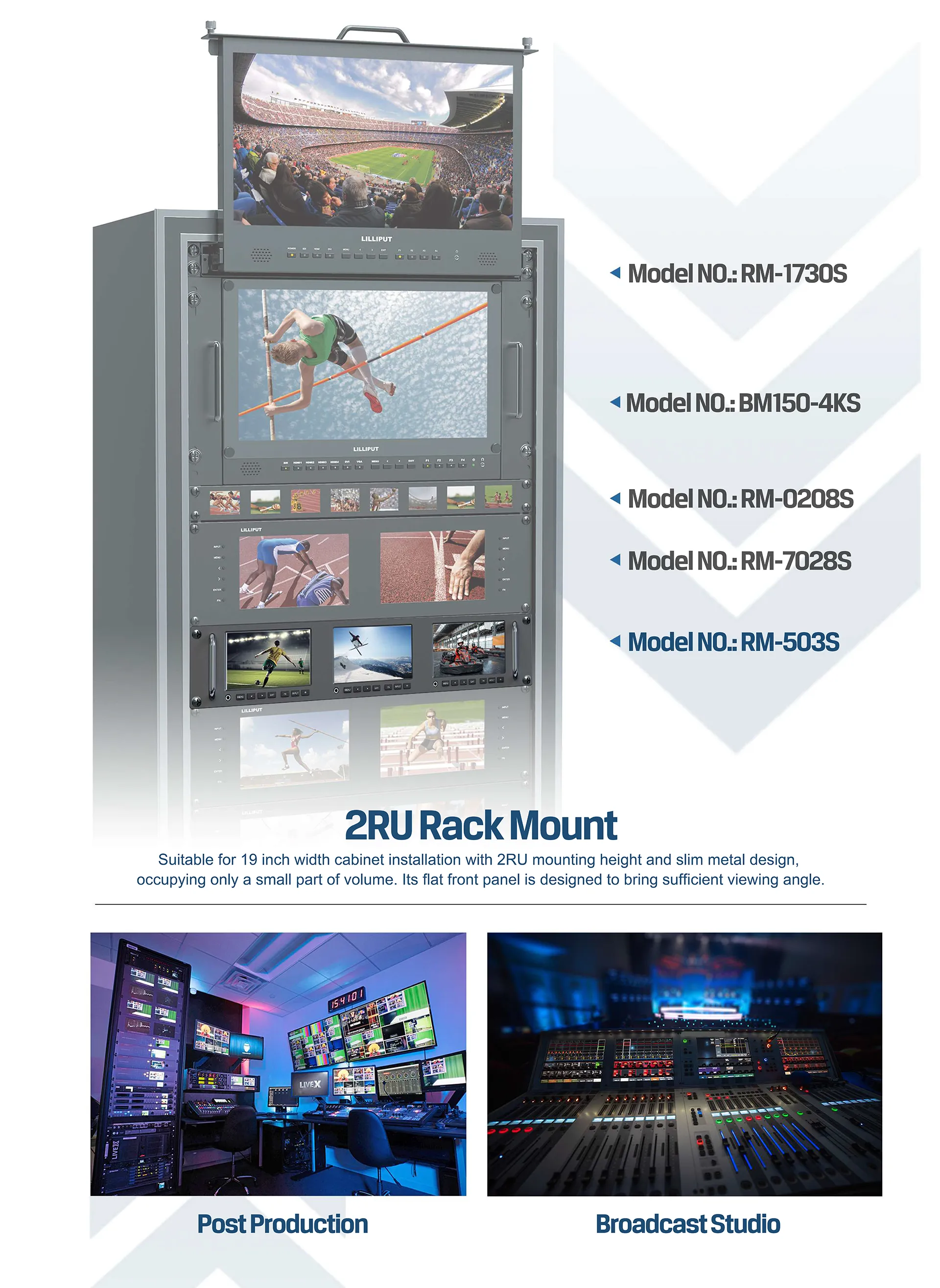 5 inch Full HD 2RU Rack Mount Monitor